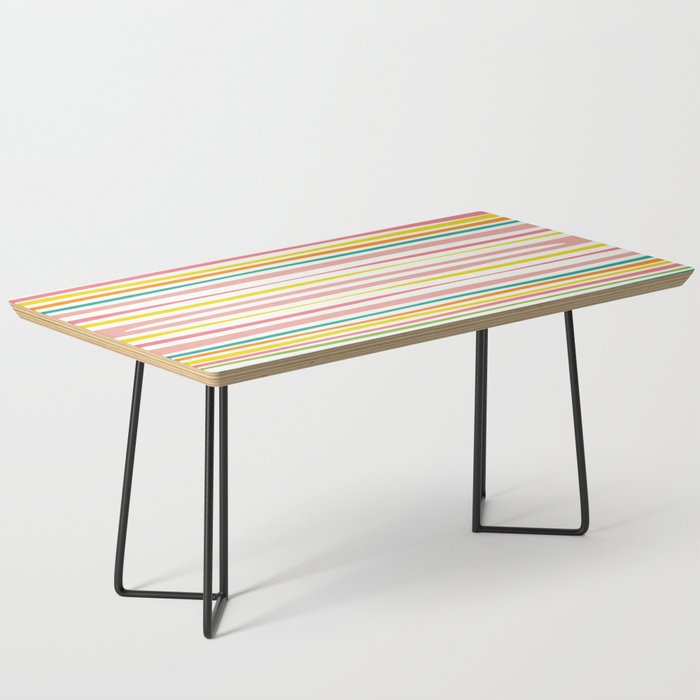 Natural Stripes Pattern Colourful Spring Green Pink Yellow Teal Orange Coffee Table Gallery Image 1