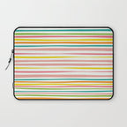 Natural Stripes Pattern Colourful Spring Green Pink Yellow Teal Orange Laptop Sleeve Gallery Image 1