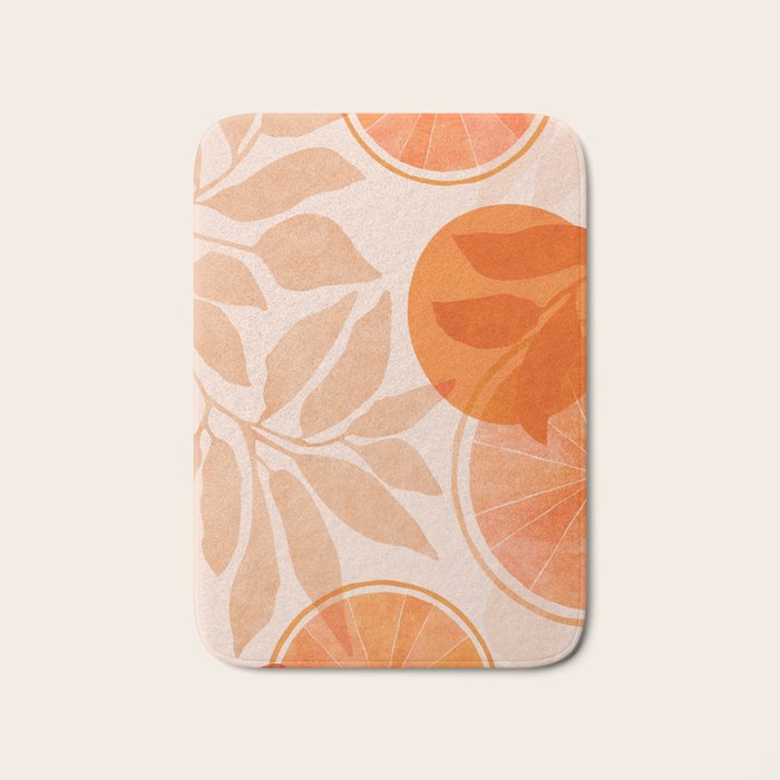 Sweet Orange Citrus Collage Bath Mat Gallery Image 1