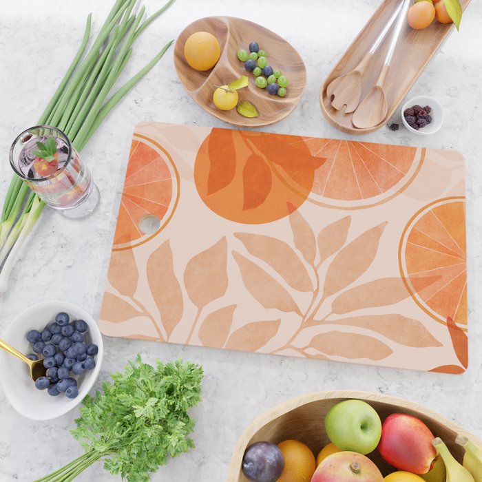 Sweet Orange Citrus Collage Cutting Board Gallery Image 2