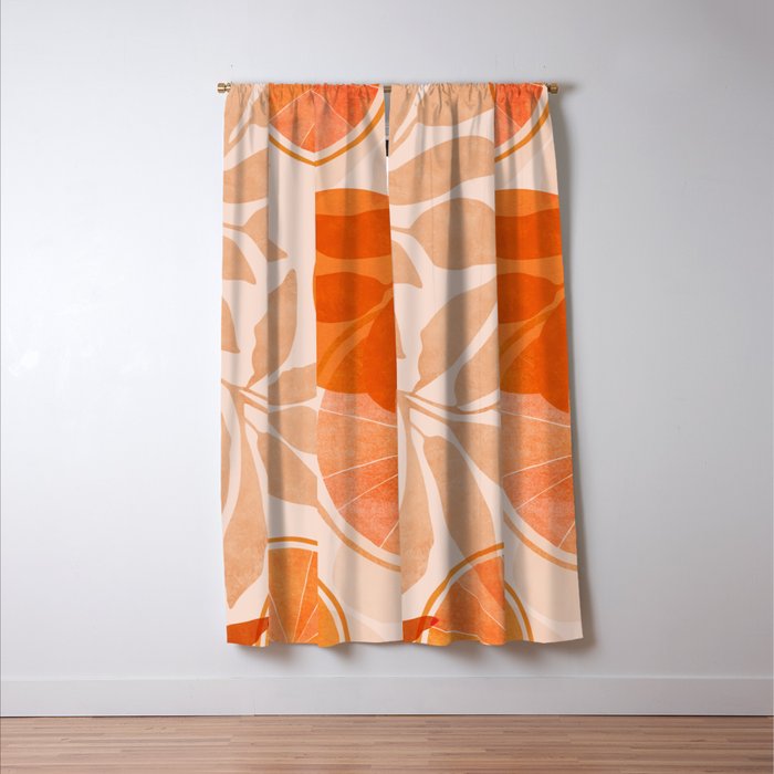 Sweet Orange Citrus Collage Window Curtain Gallery Image 3