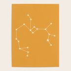 Sagittarius Zodiac Star Constellation Line Art Peach Orange Poster Gallery Image 4
