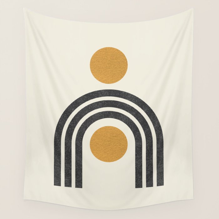 Mid century modern - arch suns Wall Tapestry Gallery Image 4