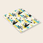 Mid Century Modern Cosmic Boomerang 726 Black Turquoise and Yellow Notebook Gallery Image 3