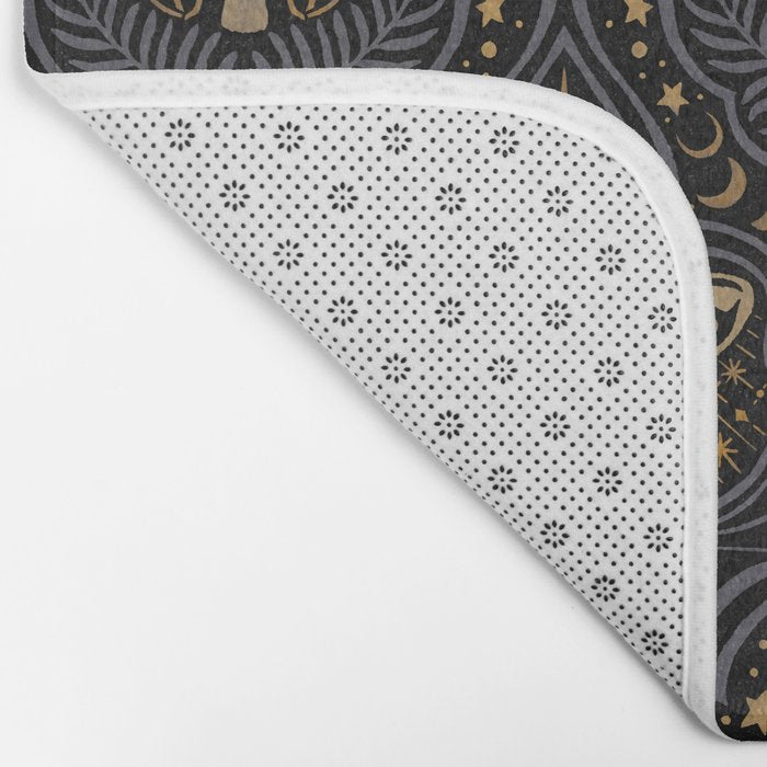 Celestial Forest Damask - Midnight Bath Mat Gallery Image 2