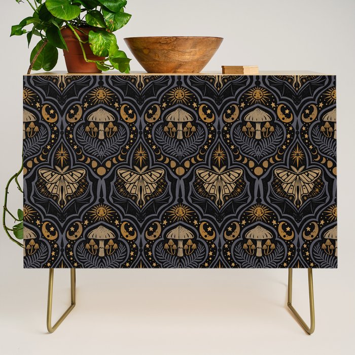 Celestial Forest Damask - Midnight Credenza Gallery Image 1