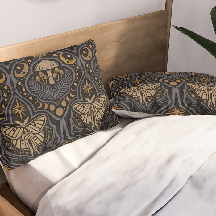 Celestial Forest Damask - Midnight Pillow Sham Gallery Image 2
