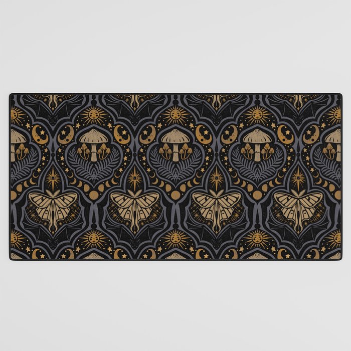 Celestial Forest Damask - Midnight Desk Mat Gallery Image 3