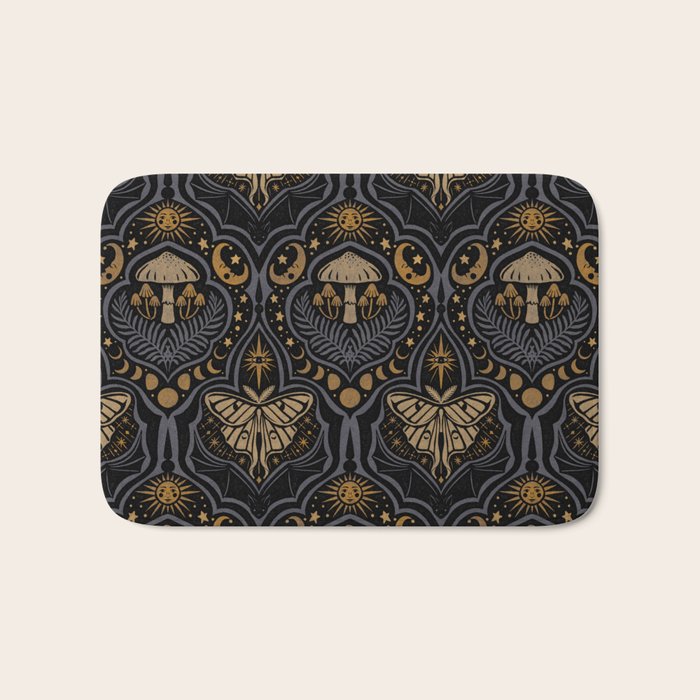 Celestial Forest Damask - Midnight Bath Mat Gallery Image 1