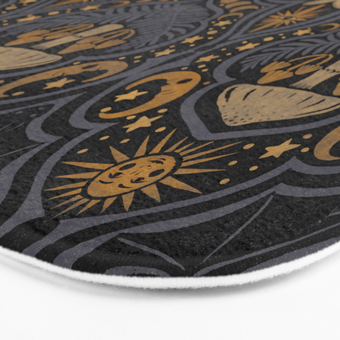Celestial Forest Damask - Midnight Bath Mat Gallery Image 3