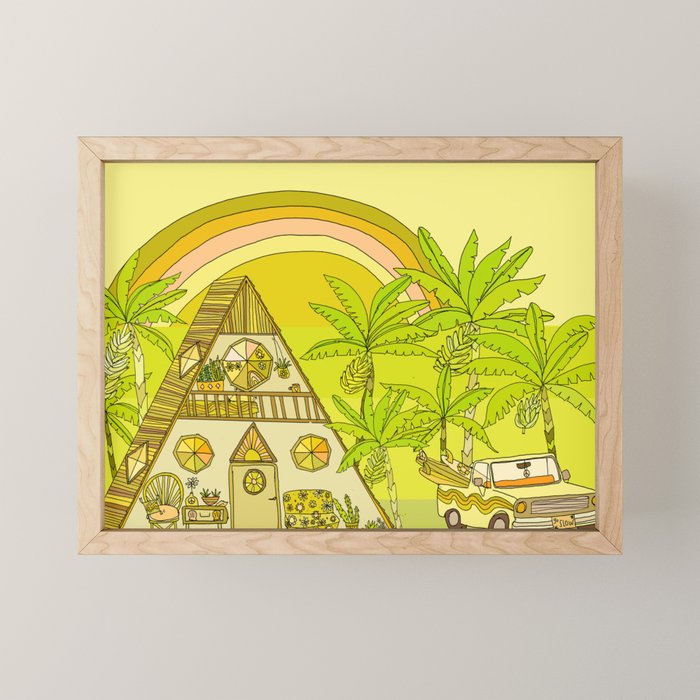 a frame simple living // banana pancakes // retro surf art by surfy birdy Mini Art Print Gallery Image 1