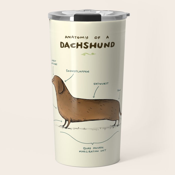 Anatomy of a Dachshund Travel Mug Gallery Image 1