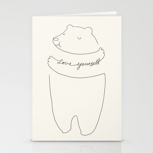 Love Yourself Bear Stationery Card Gallery Image 1