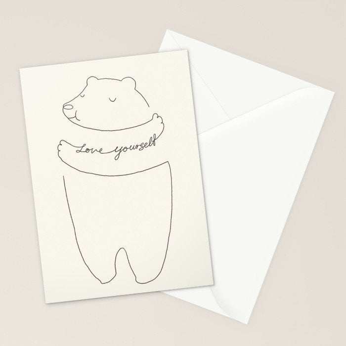 Love Yourself Bear Stationery Card Gallery Image 2