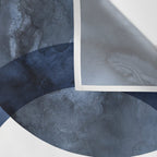 Mid Century Modern Abstract Shapes Navy Blue Wall Tapestry Gallery Image 3