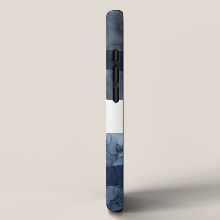 Mid Century Modern Abstract Shapes Navy Blue iPhone Case Gallery Image 2