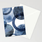 Mid Century Modern Abstract Shapes Navy Blue Stationery Card Gallery Image 2