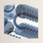 Mid Century Modern Abstract Shapes Navy Blue Wrapping Paper Gallery Image 3