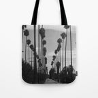 Vintage Black & White California Palm Trees Photo Tote Bag Gallery Image 1