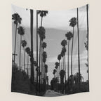 Vintage Black & White California Palm Trees Photo Wall Tapestry Gallery Image 4