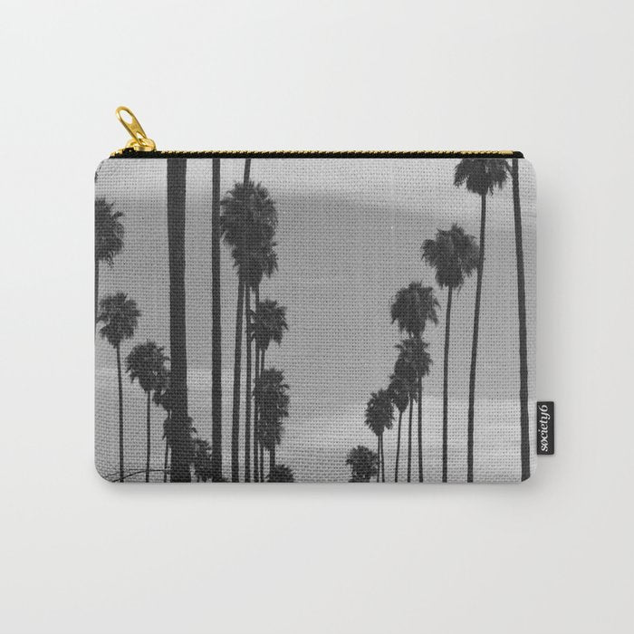 Vintage Black & White California Palm Trees Photo Carry All Pouch Gallery Image 1