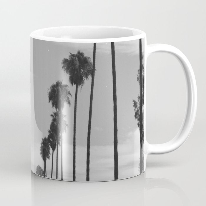 Vintage Black & White California Palm Trees Photo Coffee Mug Gallery Image 1