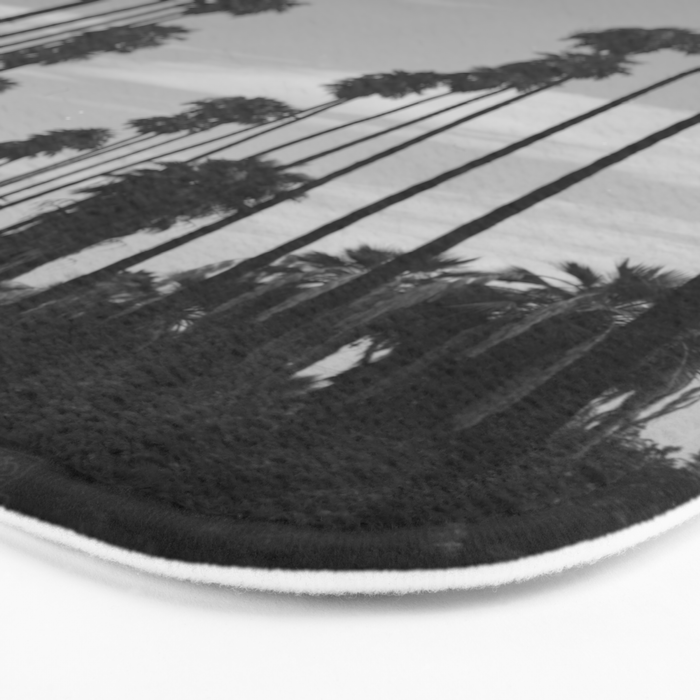 Vintage Black & White California Palm Trees Photo Bath Mat Gallery Image 3