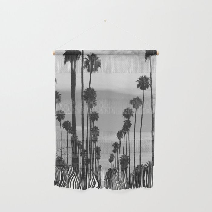 Vintage Black & White California Palm Trees Photo Wall Hanging Gallery Image 1