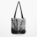 Vintage Black & White California Palm Trees Photo Tote Bag Gallery Image 2