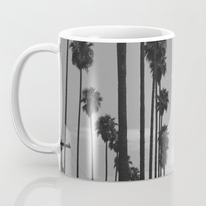 Vintage Black & White California Palm Trees Photo Coffee Mug Gallery Image 3