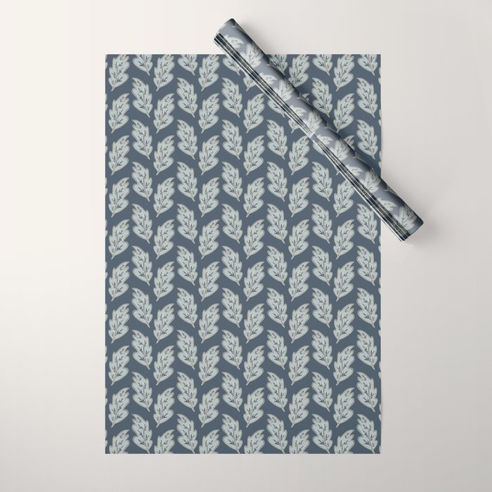 Blue Leaf Wrapping Paper Gallery Image 1