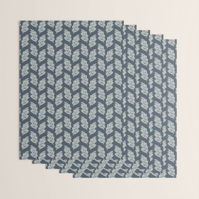 Blue Leaf Wrapping Paper Gallery Image 3