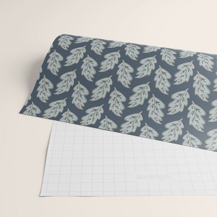 Blue Leaf Wrapping Paper Gallery Image 2