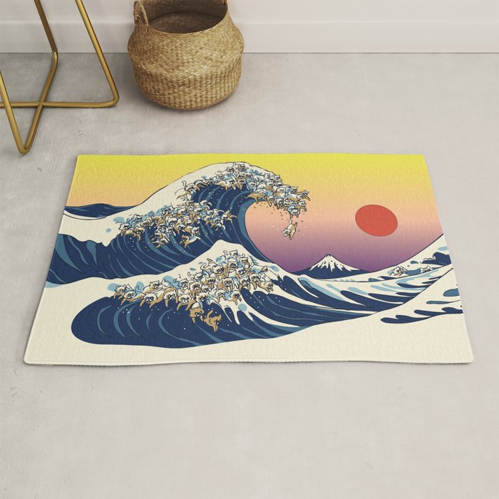 The Great Wave Of  Cat Rug Gallery Image 1