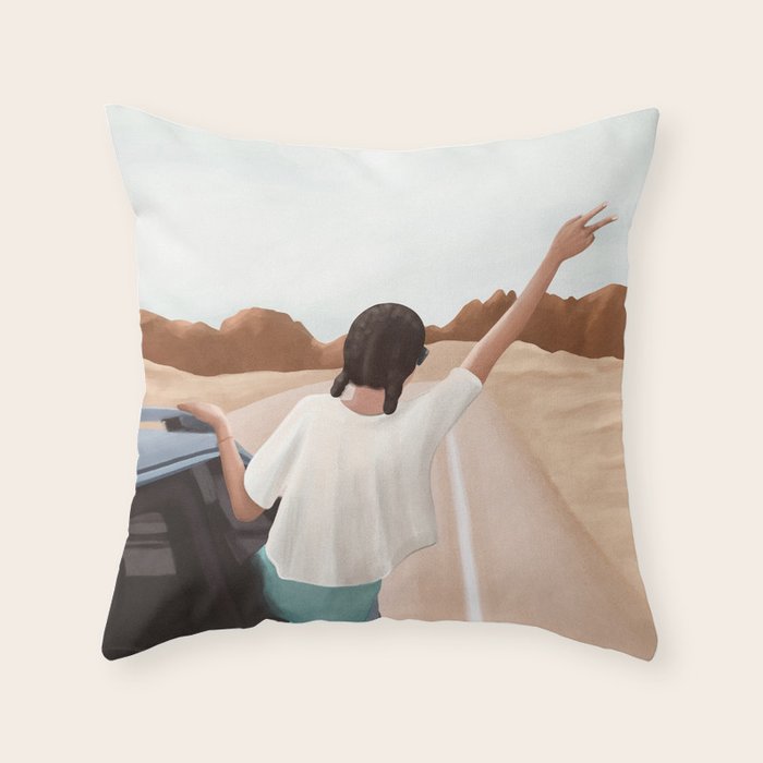 Spring Break Trip Throw Pillow Gallery Image 1