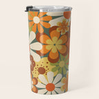 70's Retro Flowers Print Travel Mug Gallery Image 3