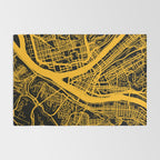 Pittsburgh City Map Pennsylvania 412 Steel City Vintage Maps Print Rug Gallery Image 2
