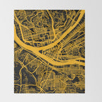 Pittsburgh City Map Pennsylvania 412 Steel City Vintage Maps Print Throw Blanket Gallery Image 2