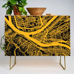 Pittsburgh City Map Pennsylvania 412 Steel City Vintage Maps Print Credenza Gallery Image 1