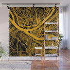 Pittsburgh City Map Pennsylvania 412 Steel City Vintage Maps Print Wall Mural Gallery Image 1