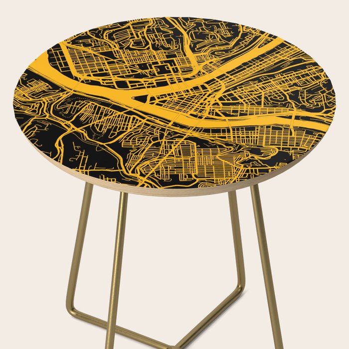 Pittsburgh City Map Pennsylvania 412 Steel City Vintage Maps Print Side Table Gallery Image 2