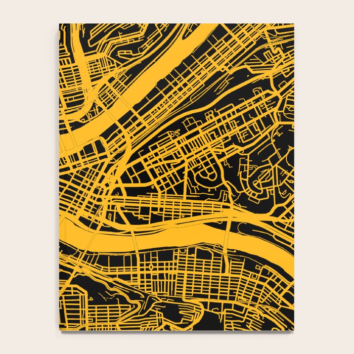 Pittsburgh City Map Pennsylvania 412 Steel City Vintage Maps Print Notebook Gallery Image 4