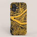 Pittsburgh City Map Pennsylvania 412 Steel City Vintage Maps Print iPhone Case Gallery Image 1