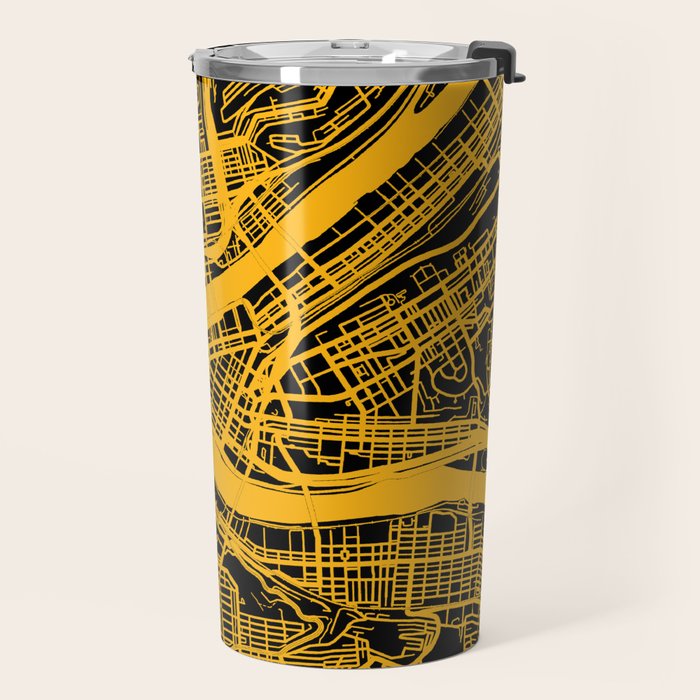 Pittsburgh City Map Pennsylvania 412 Steel City Vintage Maps Print Travel Mug Gallery Image 2