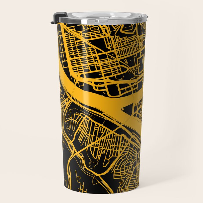 Pittsburgh City Map Pennsylvania 412 Steel City Vintage Maps Print Travel Mug Gallery Image 3