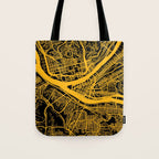 Pittsburgh City Map Pennsylvania 412 Steel City Vintage Maps Print Tote Bag Gallery Image 1