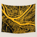Pittsburgh City Map Pennsylvania 412 Steel City Vintage Maps Print Wall Tapestry Gallery Image 4
