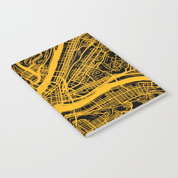 Pittsburgh City Map Pennsylvania 412 Steel City Vintage Maps Print Notebook Gallery Image 1
