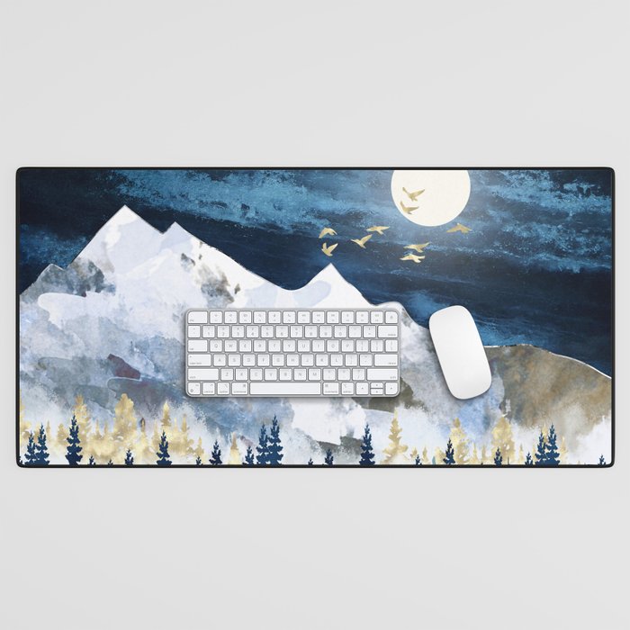Moonlit Snow Desk Mat Gallery Image 1