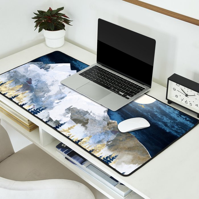 Moonlit Snow Desk Mat Gallery Image 2